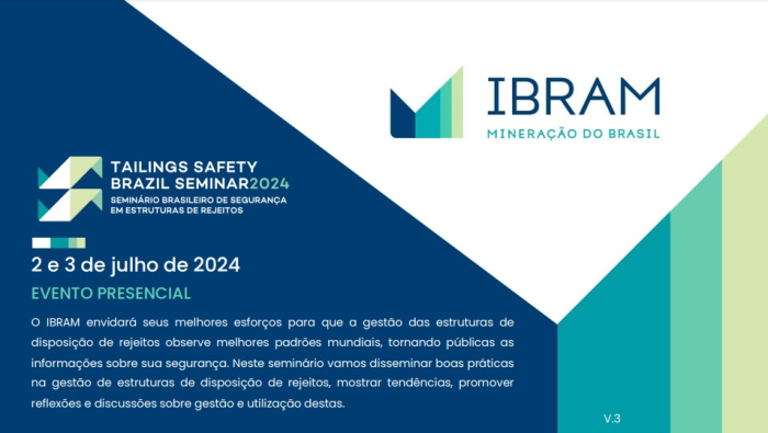 Evento do Ibram discutirá a gestão de estruturas de disposição de rejeitos da mineração